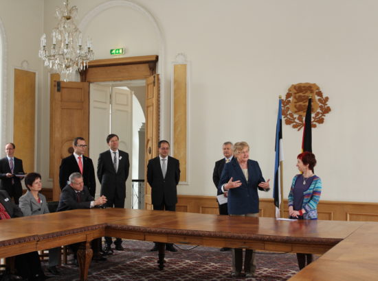 Riigikogu esimees Ene Ergma kohtub Saksimaa liidumaa ministrite delegatsiooni ja Maapäeva esimehe Matthias Rößleriga